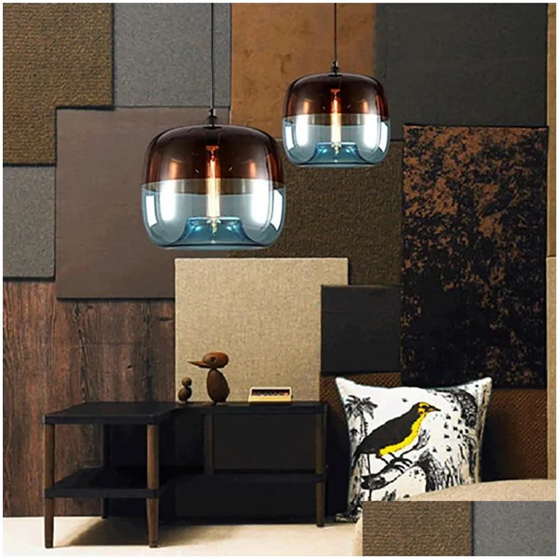 modern nordic art deco colorful hanging glass pendant lamp lights fixtures e27 led for kitchen restaurant living room bedroom