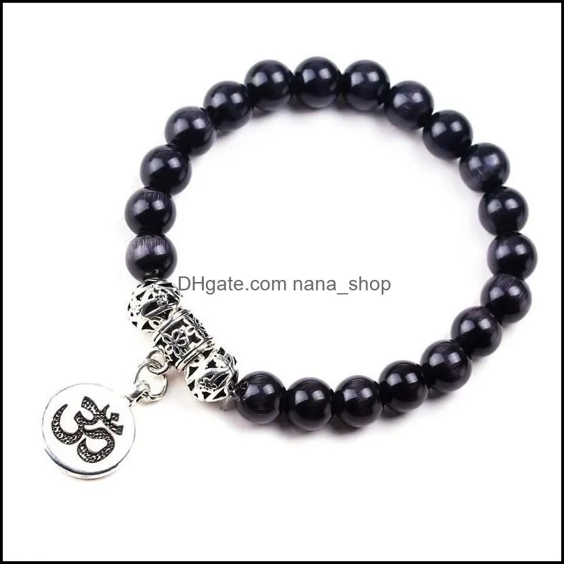 natural stone beads stone woven bracelet bangles healing balance prayer jewelry gift 2018 customize men women fashion jewelry