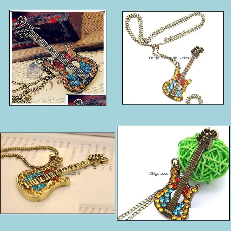 chain choker necklaces charm 28 necklace colorful rhinestone 28 guitar gifts acrylic crystal necklace pendants