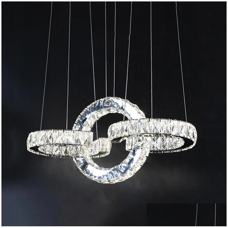 nordic dimmable crystal chandeliers rings led kitchen chandelier control industrial crystal light for kids bedroom dining room