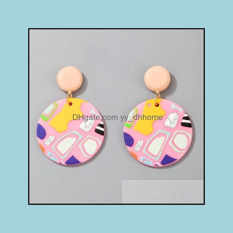 boho acetate leaves earrings for women fashion multicolor geometric big dangle drop acrylic earings for women