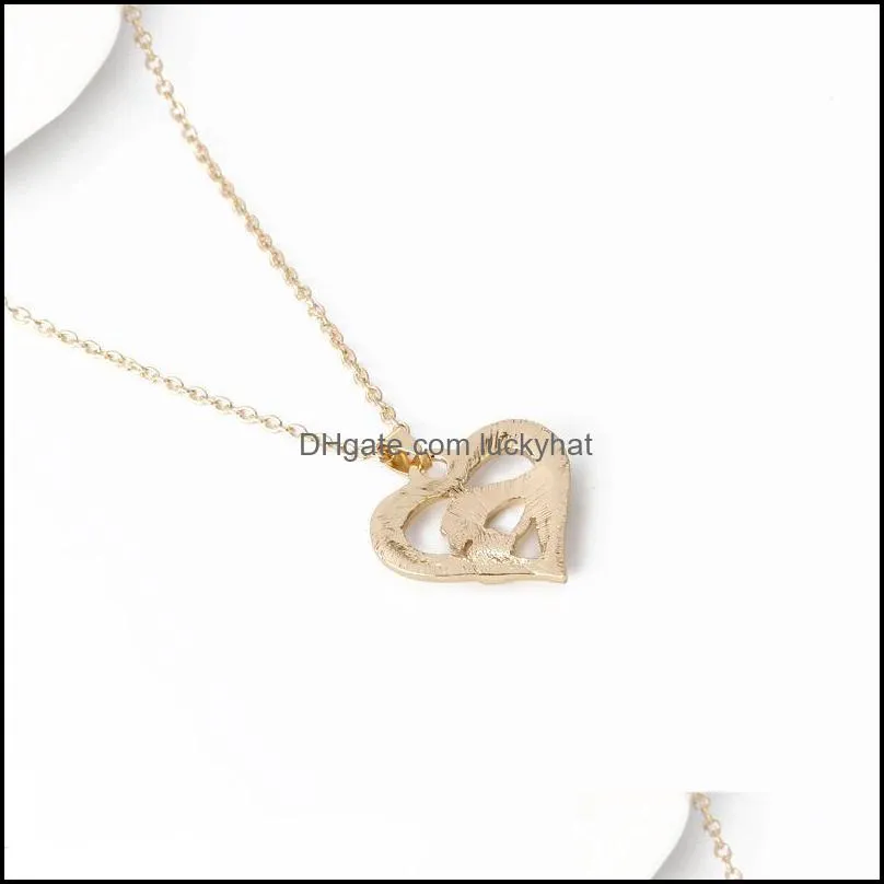 pretty love necklaces silver/gold rose gold color heart beautifully pendant women luxury jewelry love heart necklaces luckyhat