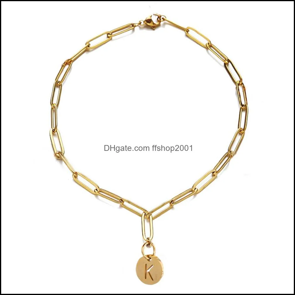 clip chain initial bracelet stainless steel gold plated blue eye charm bracelets bangles for women