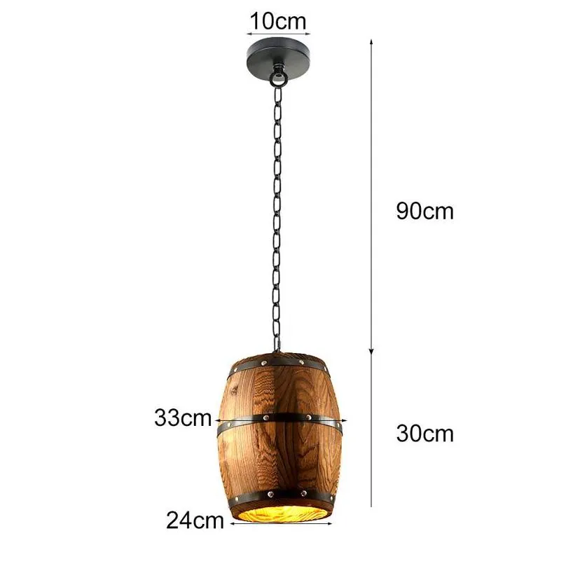 1pcs wood wine barrel hanging fixture pendant lighting cafe restaurant barrel lamp bar cafe lights dining room