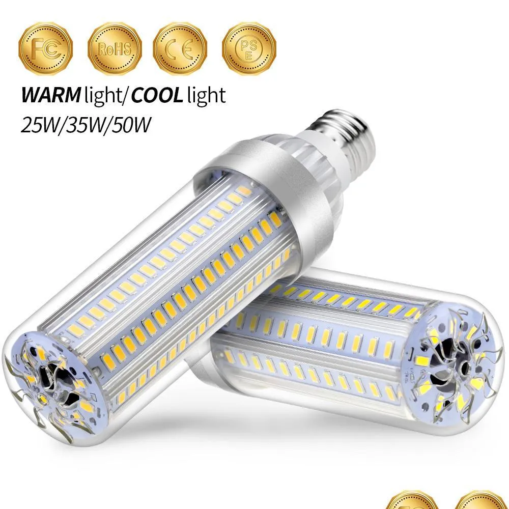 e27 corn bulb e26 led bulb 50w 25w 35w lampara 220v led light 110v no flicker light for warehouse outdoor lighting 5730