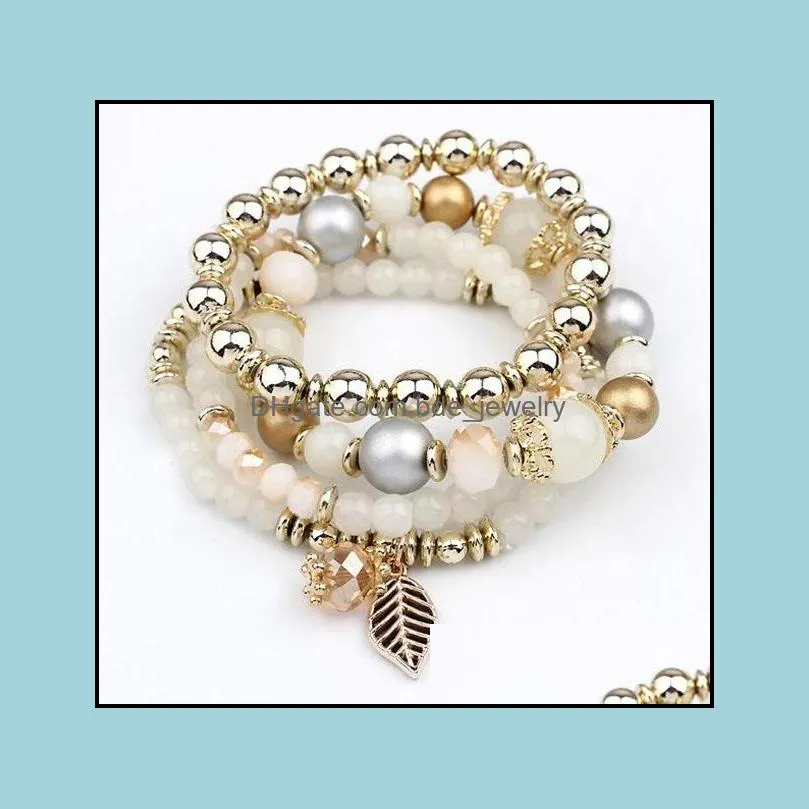 charms bracelets for women candy color beads tassels bracelet bangles for women elastic stretch beaded bracelet