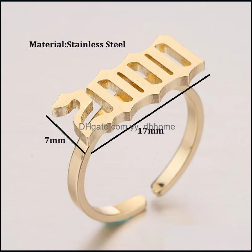  fashion stainless steel rings for women korean 19851997 custom birth years number rings silver gold rose gold as gift friend