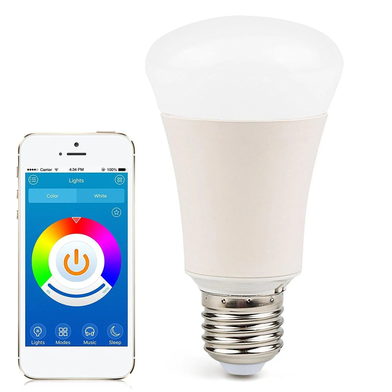 bluetooth 6w smartphone controlled dimmable multicolored led light bulb e26 e27 lights for ios android phone and tablet