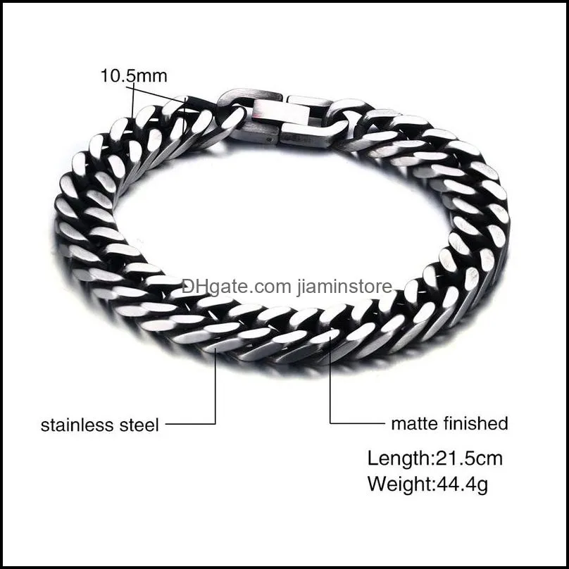 fashion design jewelry european punk rock steam link chain mens bracelets chunky accessories stainless steel jewelry for boys gift