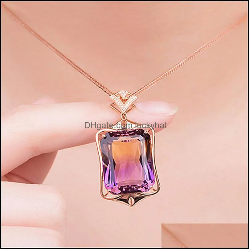 crystal necklace vintage ethnic chokers necklaces for women girls gift party jewelry wholesale amethyst pendants necklaces luckyhat