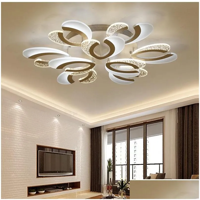 surface mounted led ceiling chandelier lighting living room bedroom chandeliers modern led home lighting fixtures ac110v/220v