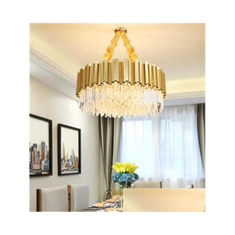 modern led crystal chandelier for living room bedroom kitchen chandeliers luxury gold round chain light fixtures