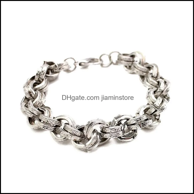 minimalist punk style simple chain link bracelets for womens fashion silver plating alloy bangle jewelry fit holiday gifts wholesale