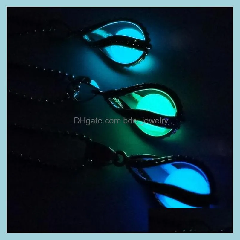 glow in the dark locket necklaces hollow glowing stone pendant luminous statement chocker pendants necklace