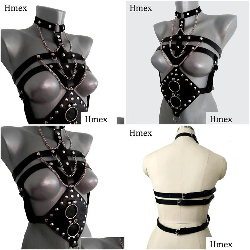 belts sexy leather harness chest strap garters belt adult fetish women bra body bondage top night club cage punkbelts emel22