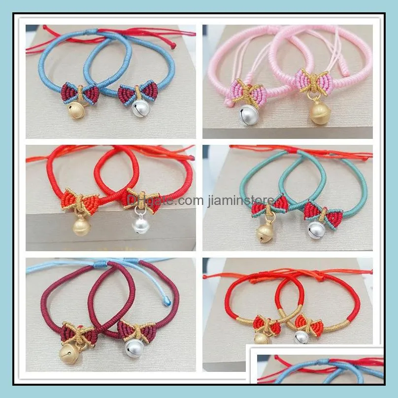 adjustable the princess bowknot bracelets handmade bow bell braid bracelet for women attractive jewelry gifts