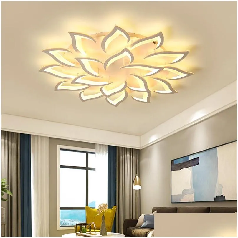 lustre chandelier light for living room bedroom surface mounted flower shape modern ceiling chandelier lighting chandelier