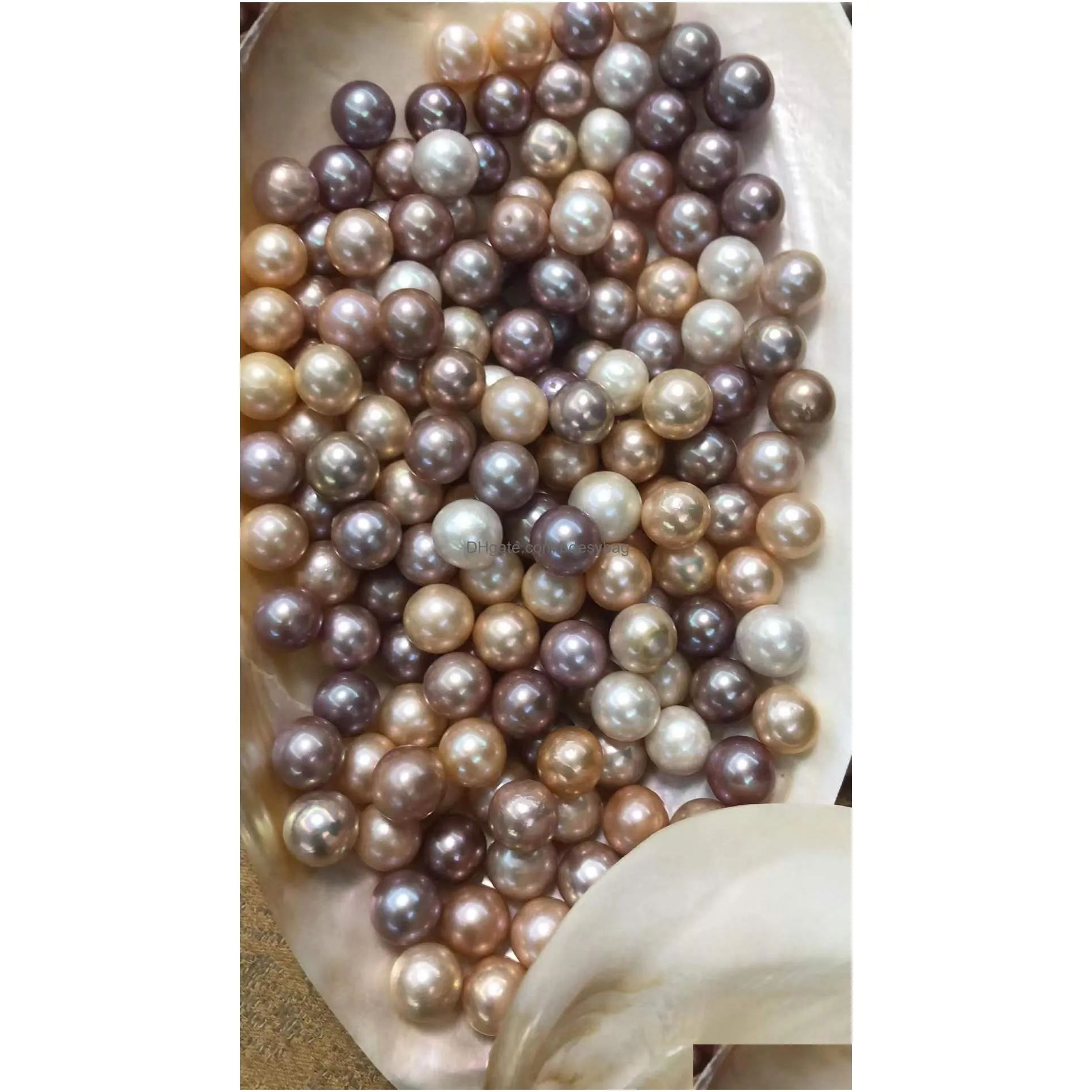 loose big edison pearl 1315mm size freshwater natural purple color round pearls for women jewelry