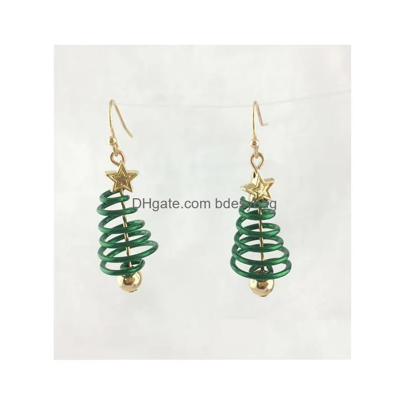 christmas tree drop earring xmas decoration tree with star fashion jewelry earring pair for women love wish best gift