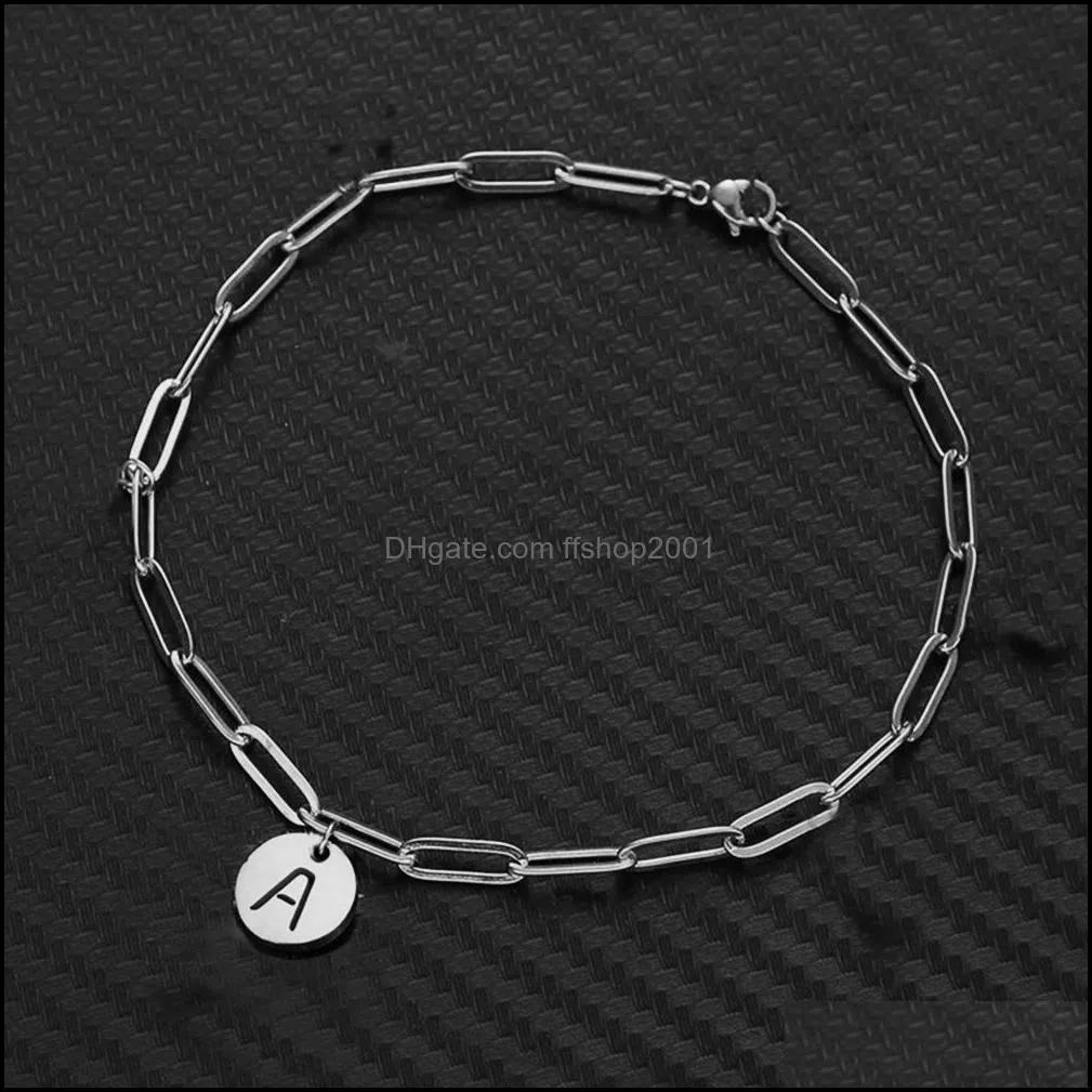 clip chain initial bracelet stainless steel gold plated blue eye charm bracelets bangles for women