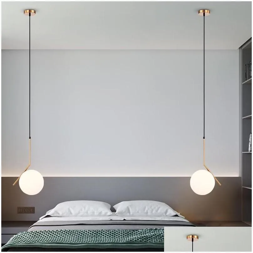 modern minimalist pendant light lamp nordic ceiling clothing decoration glass ball lamp for living room bedroom dining room