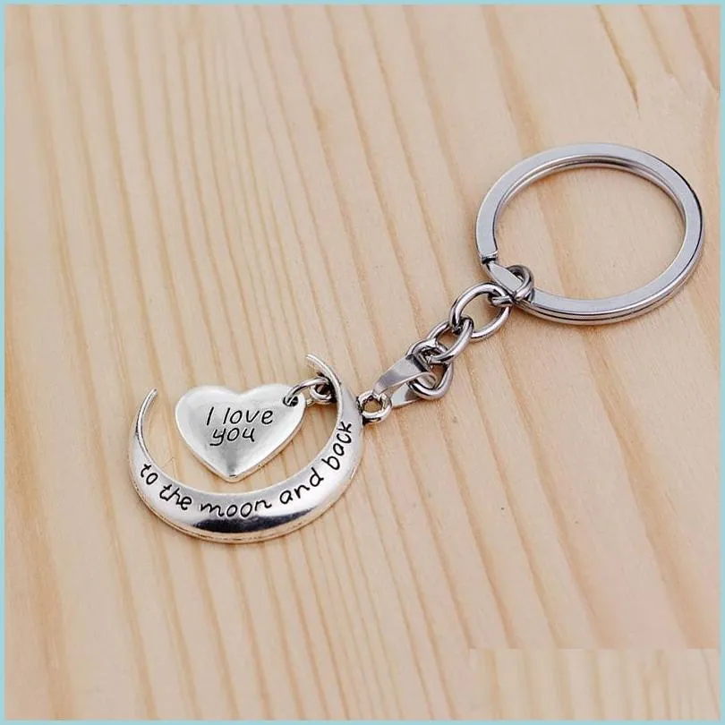 letter key ring heart keychain i love you to the moon and back bag hangs fashion jewelry 326c3