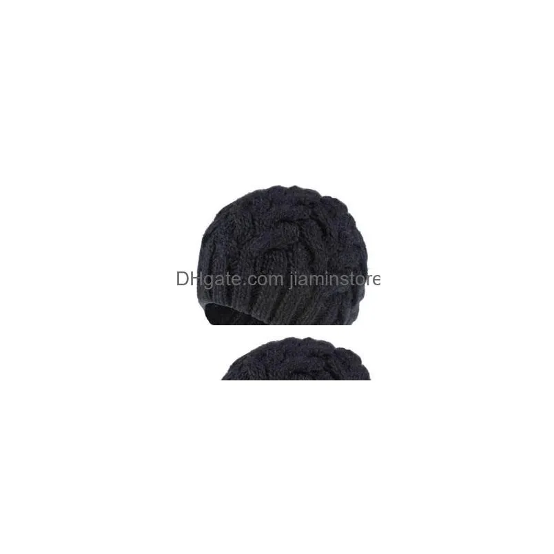 autumn winter womens knit hat beanies cap big girls lady knitted hat warm cap crochet hats