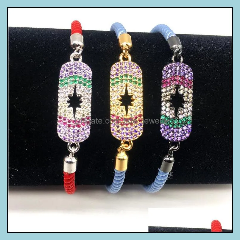 micro pave cz hamsa hand charm macrame braiding rope bracelets adjustable bracelet fashion jewelry