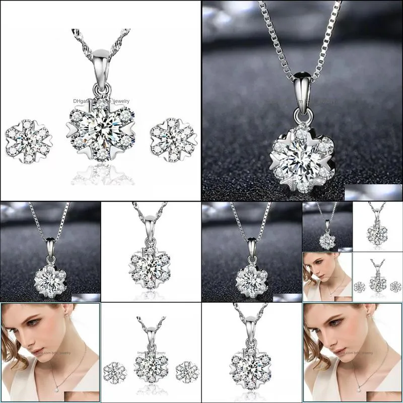necklace silver plated jewelry fashion invisible zircon necklace simple pendant chic necklace cubic zirconia necklaces
