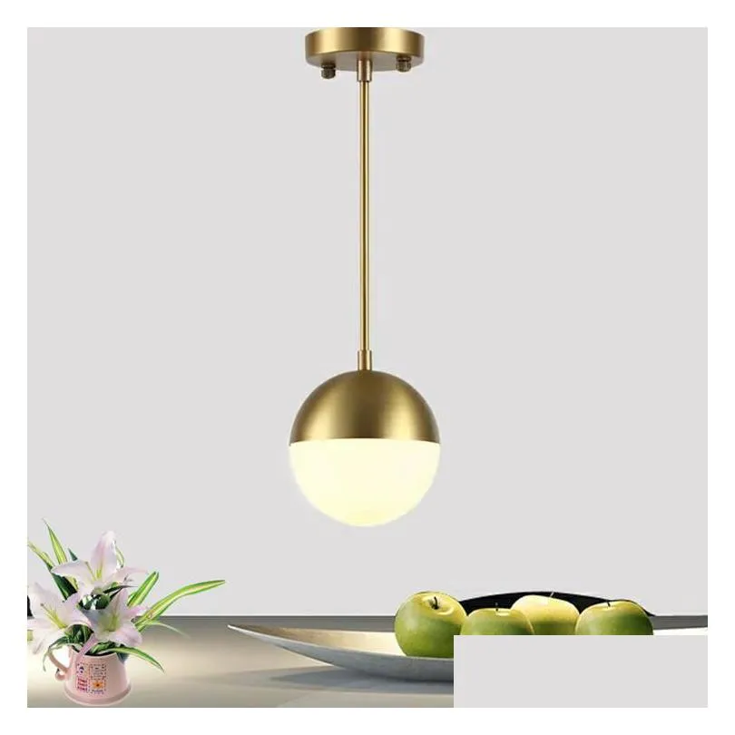 nordic creative minimalist dining table pendant lights bar table singlehead brass chandelier cafe decoration bedroom pendant lamp