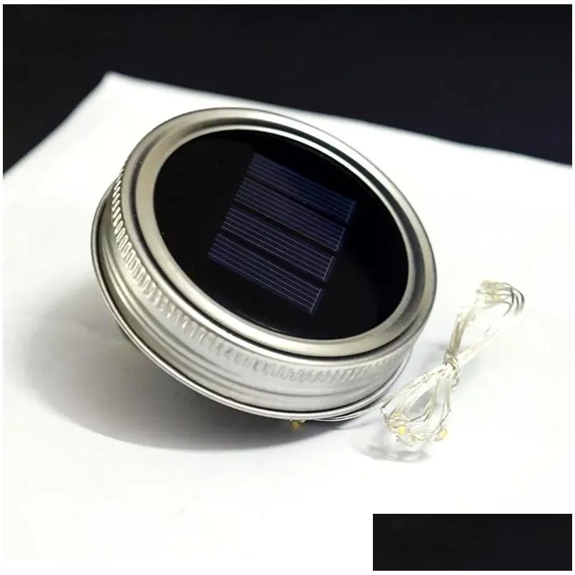 solar powered led mason jars light 10 led string fairy star lights screw on silver lids for mason glass jars christmas garden lights