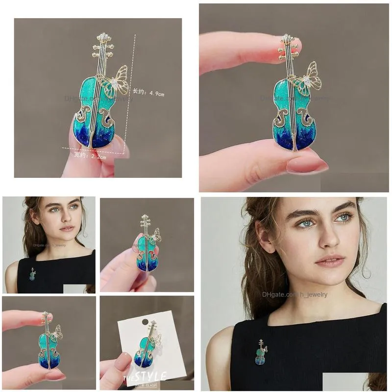 fashion jewelry violin brooch for women niche design brooches clothes delicate accessories