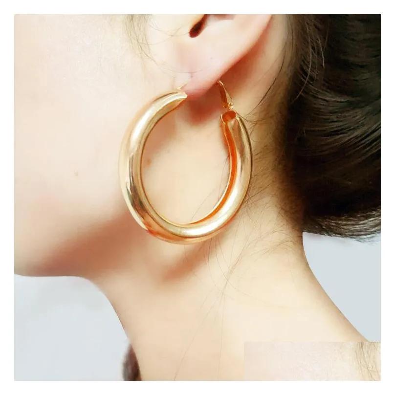 fashion personality jewelry womens large round metal hoop earrings lady dangle earrings