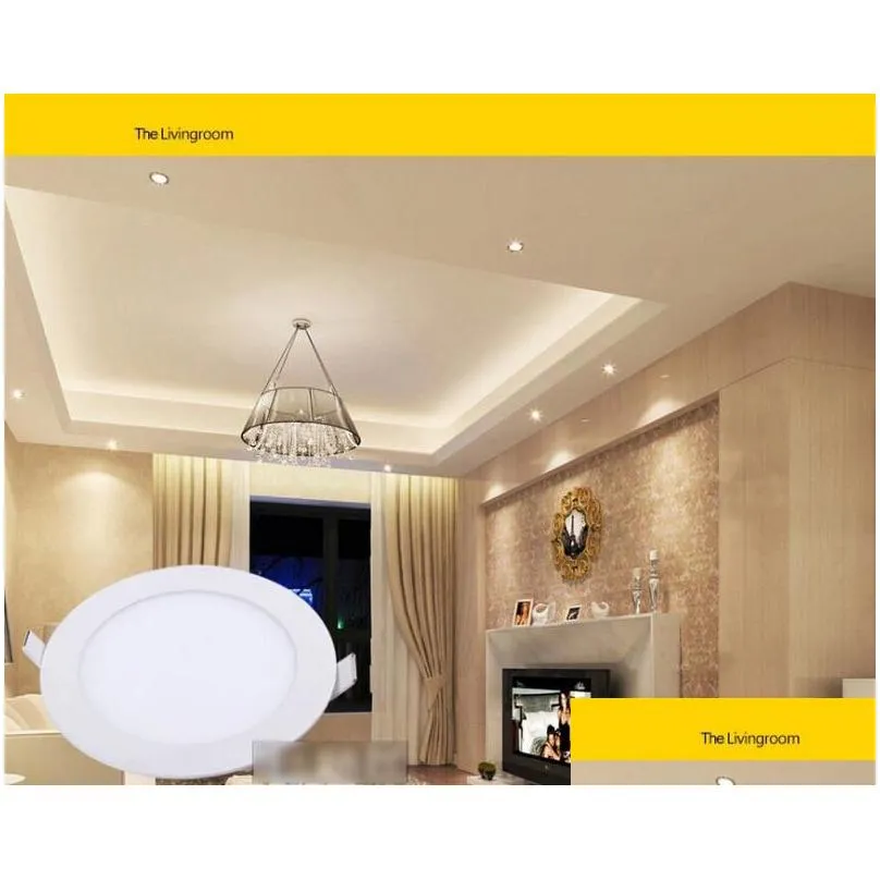 led lights dimmable led panel downlight 6w 12w 18w round glass ceiling recessed lights smd 5730 warm cold white led light ac85265v