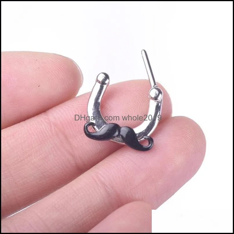 false noses stud beard stainless steel nose ring noseclip fashion trend nasal clip puncture jewelry ornament 3 5ll y2