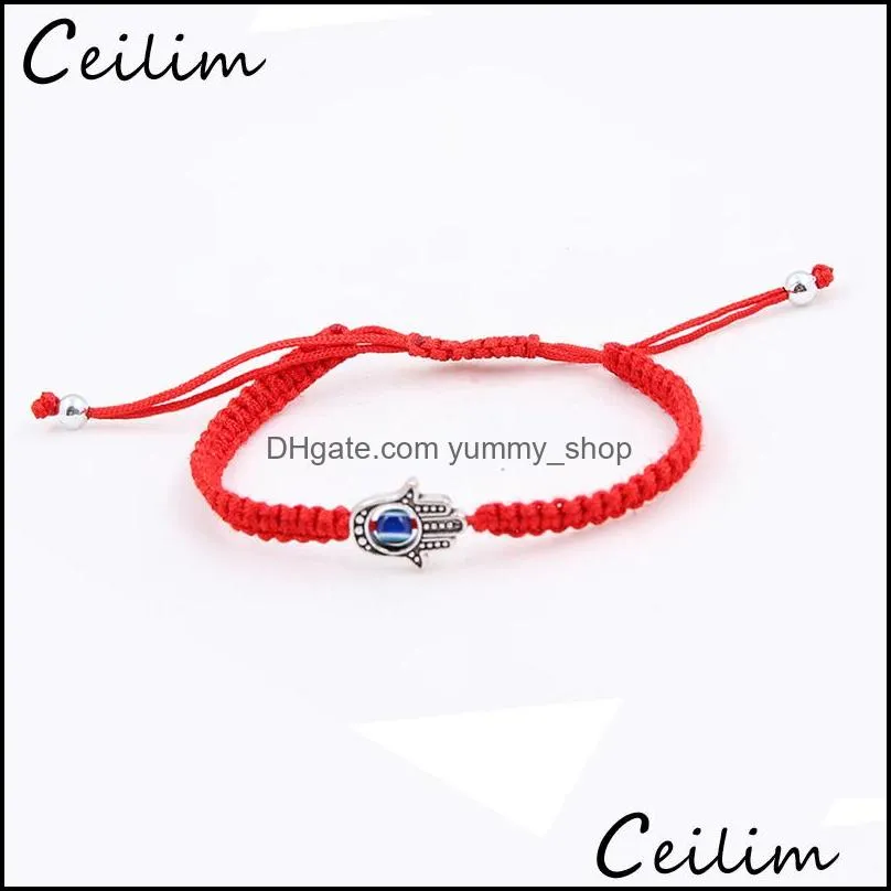 fashion red string hamsa hand lucky evil blue eye bracelet braided rope boho festival chic bracelet for women girls charm hand jewelry