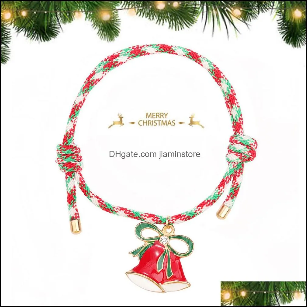 christmas bracelet chain jewelry gifts diy colorful santa claus bell christmas tree charm bracelets