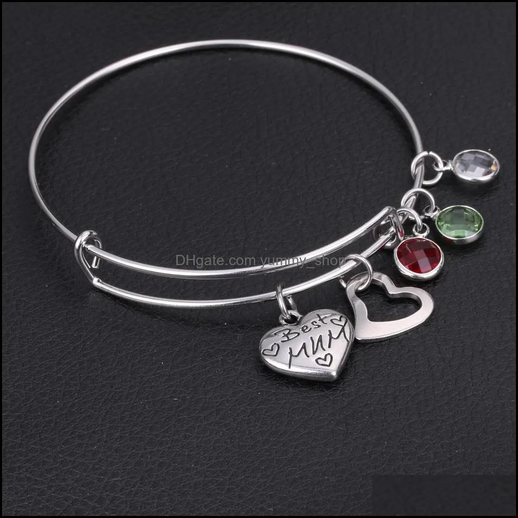 8 styles you are my person stainless steel bracelet for women adjustable expandable love wire bangle bracelets with heart crystal