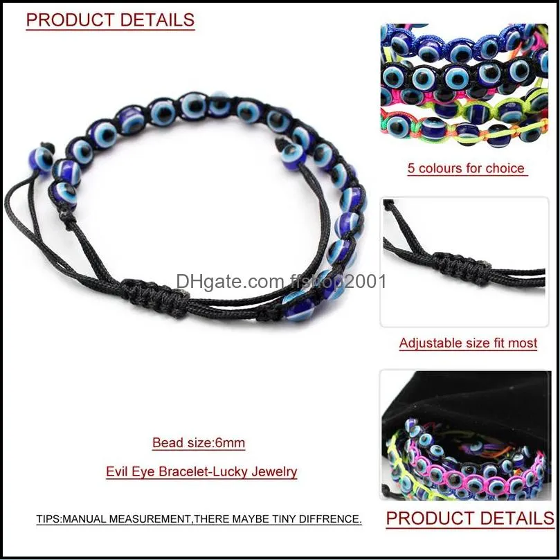 fashion jewelry turkish lucky handmade woven bracelet for women mens bracelets with 6mm blue eyes chram adjustable beads bracelet