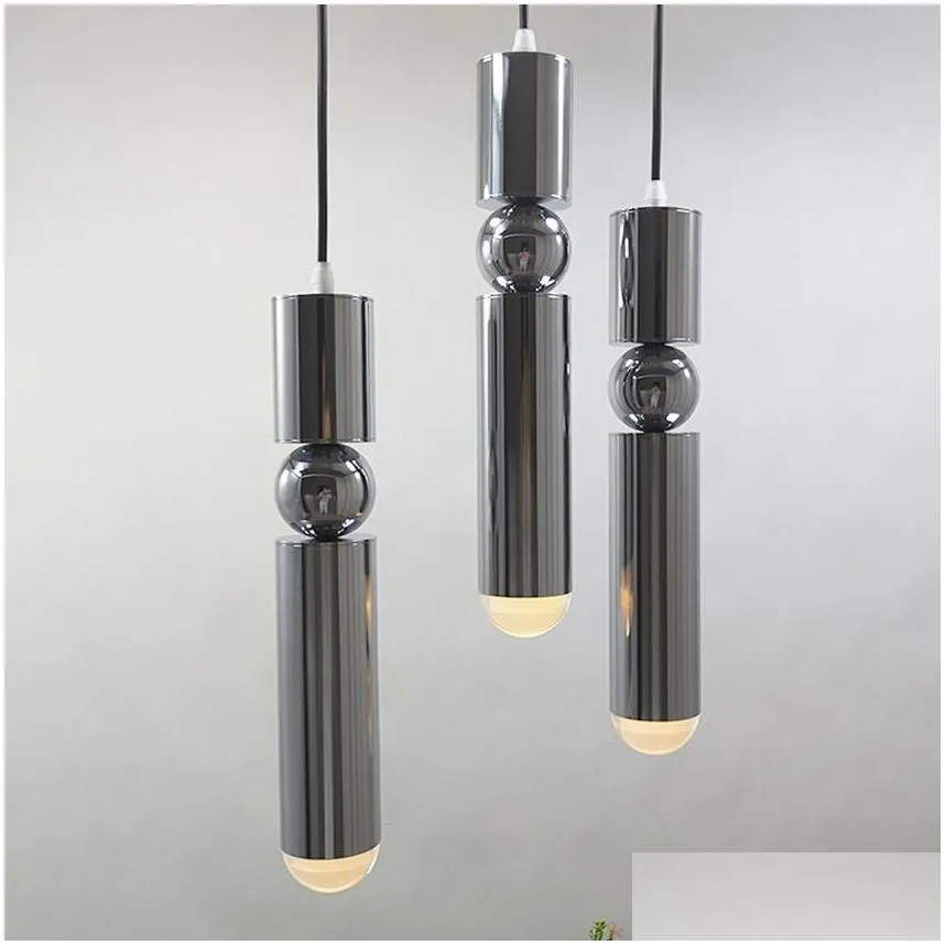 1pcs nordic modern pendant lights plated gold silver iron creative hanging lamp dining living room bedroom balcony light fixture