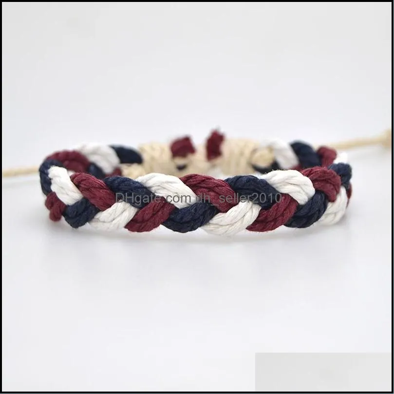 fashion jewelry anklet bracelet for women ethnic colored cotton fabric hand rope hit color pattern bracelet anklet accessories