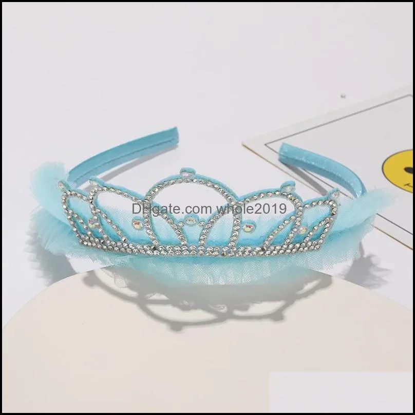 fashion child rhinestones hair hoop princess headband girls hair accessories simple headwear crown tiara cosplay party gift 437c3