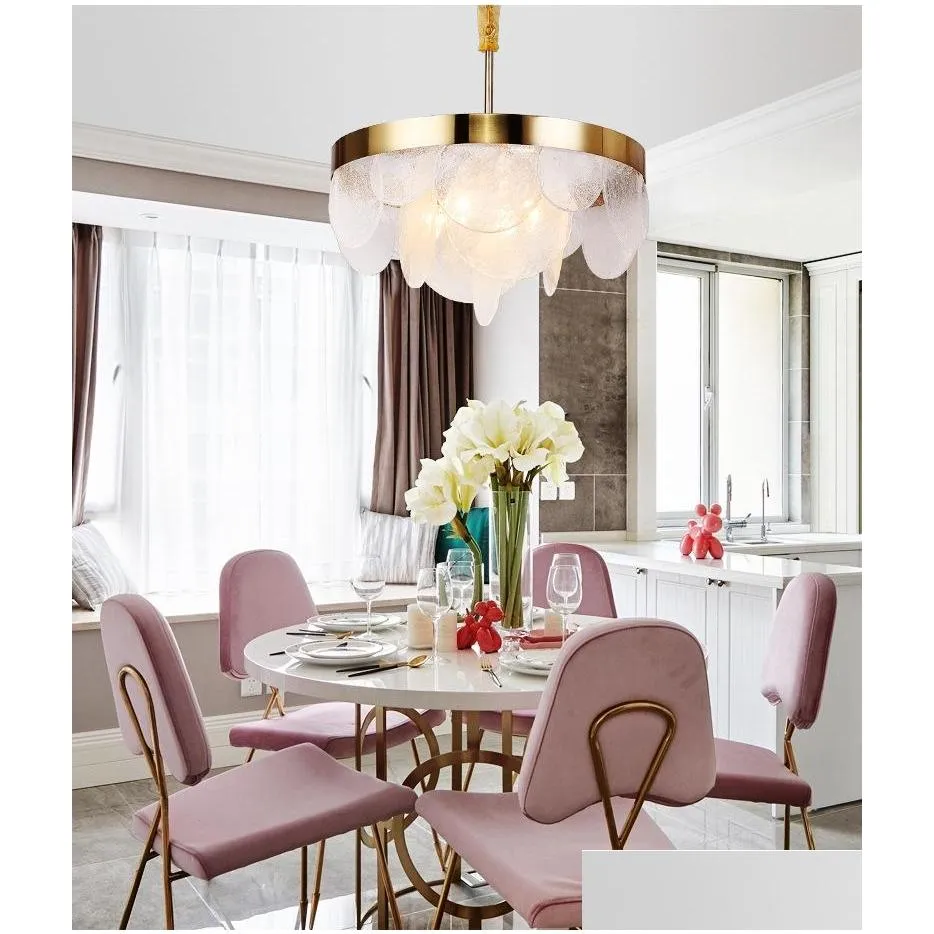 modern copper metal led chandelier lighting dining room led pendant chandeliers lights lustre glass living room led hanging lamp