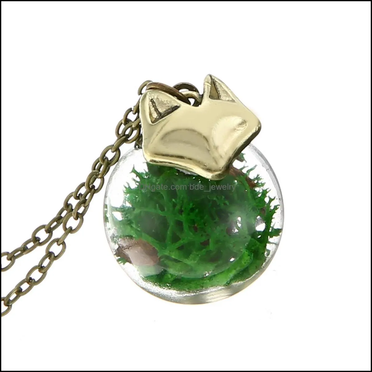 pretty necklace fox seaweed glass ball seaweed choker necklace