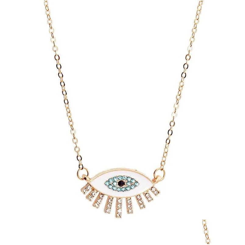 fashion jewelry evil eye pendant necklace for women rhinestone blue eye red lips choker necklace