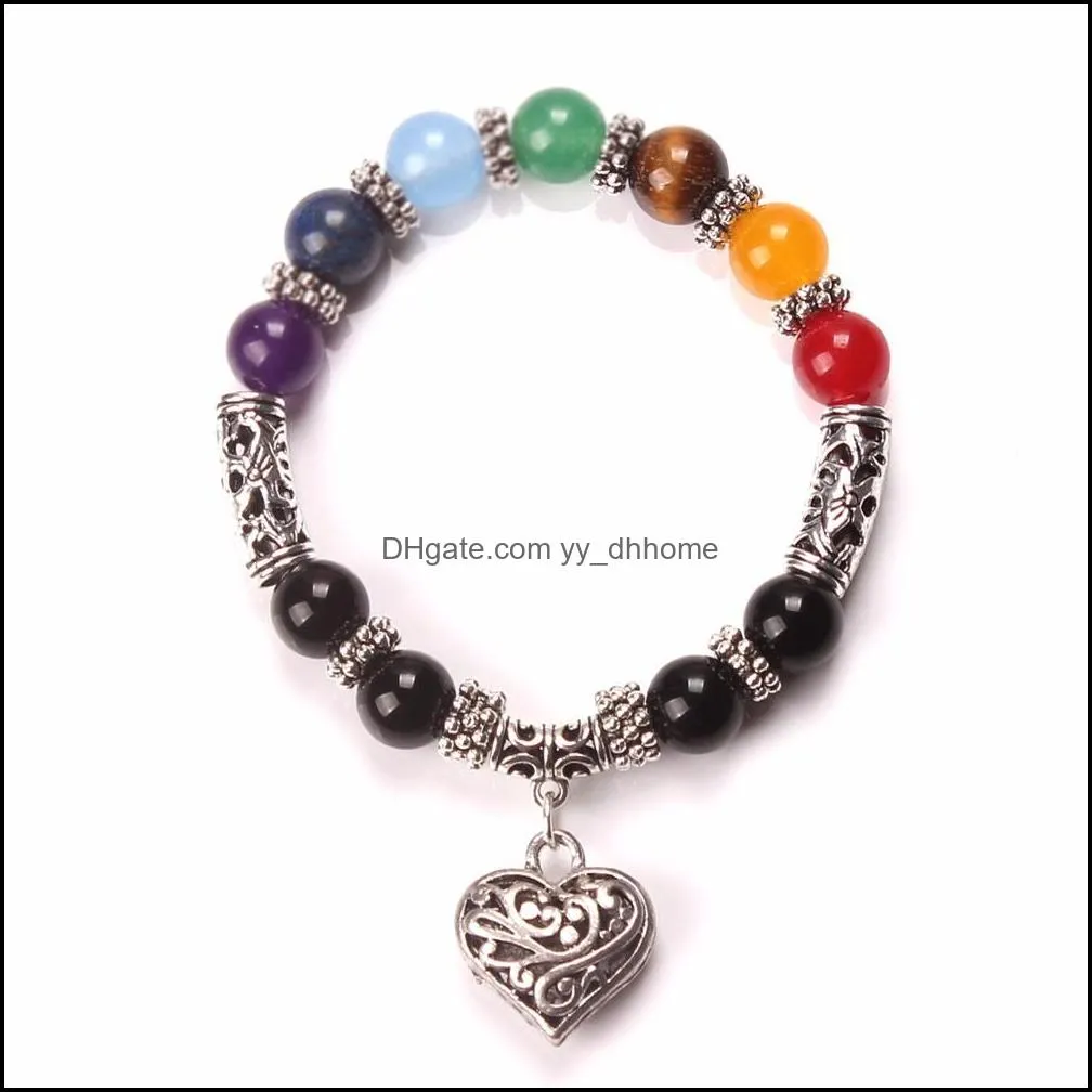 2018 arrival 7 chakra bracelet men healing balance beads reiki buddha prayer natural stone yoga bracelet for women drop 