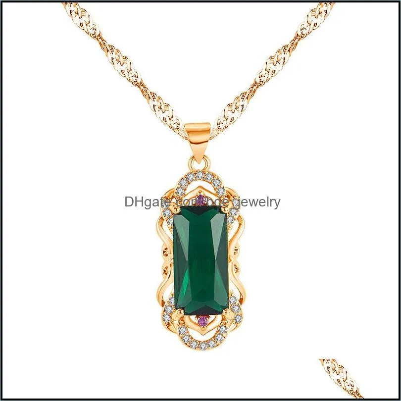 baguette necklaces brazilian rich green tourmaline gemstone necklace diamondencrusted red zircon silver necklace