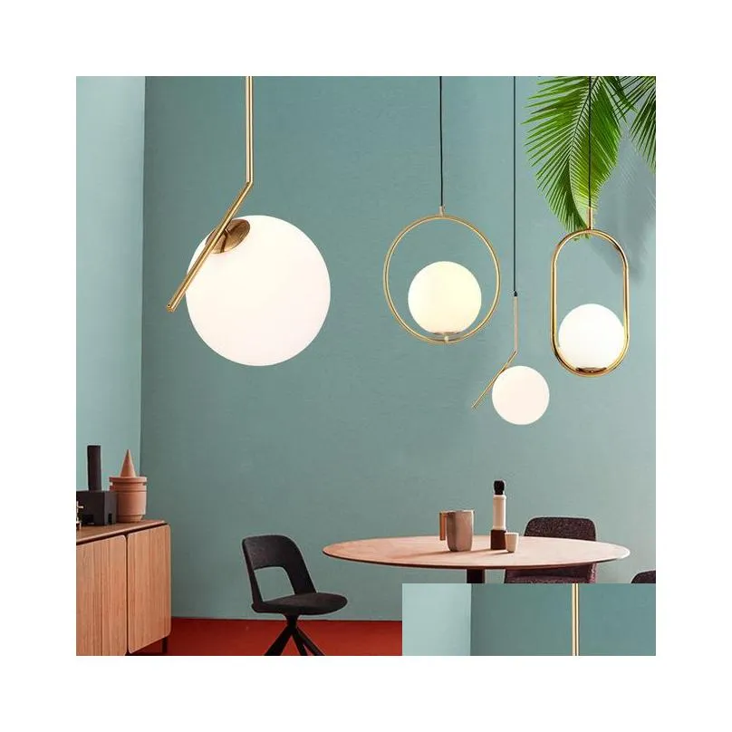 modern minimalist pendant light lamp nordic ceiling clothing decoration glass ball lamp for living room bedroom dining room