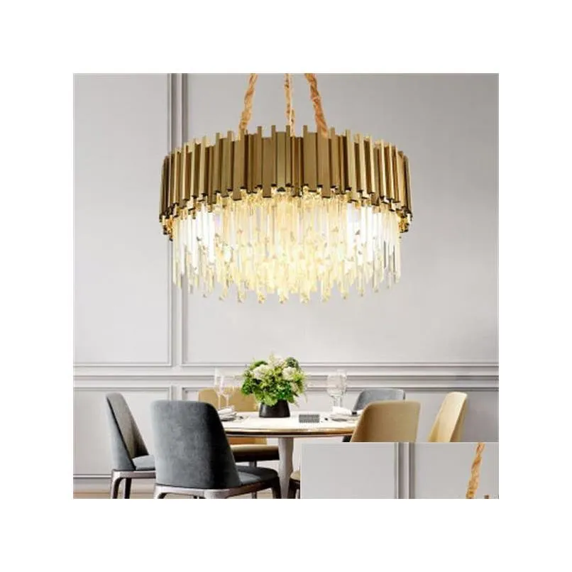 modern led crystal chandelier for living room bedroom kitchen chandeliers luxury gold round chain light fixtures