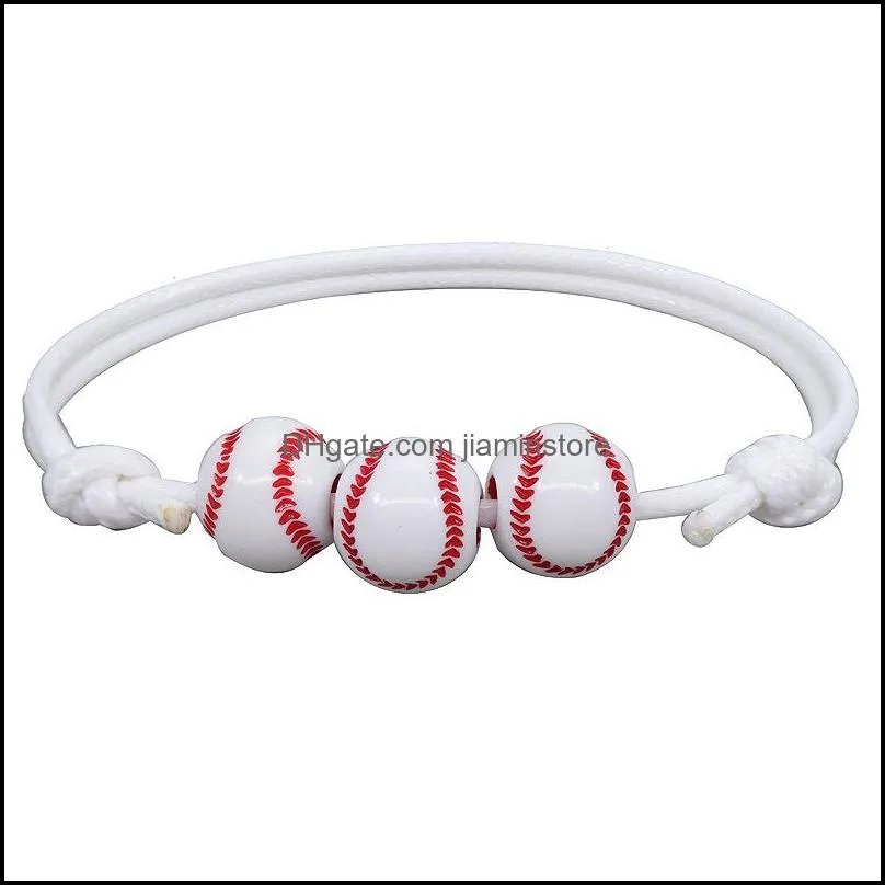 handmade tennis wax bracelet summer beach jewelry couple gift basketball baseball sports charm bracelets